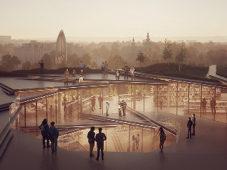 隈研吾联合体获胜方案:波兰Rzeszów新公共图书馆,语之螺旋(图12) 隈研吾联合体获胜方案:波兰Rzeszów新公共图书馆,语之螺旋(图12)