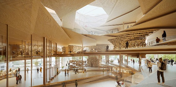 语之螺旋：波兰图书馆设计融合建筑与自然(图1)