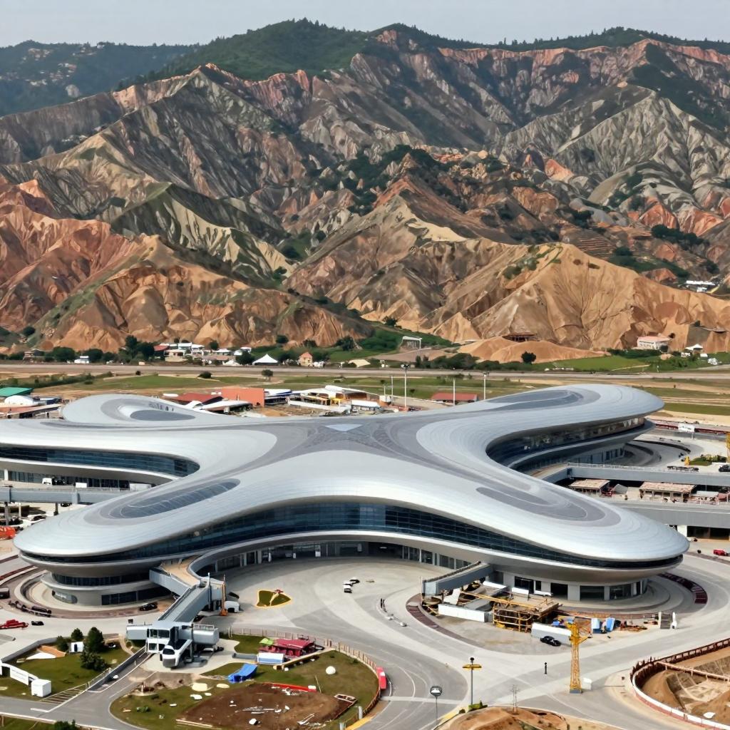 扎哈事务所在建：比绍夫图国际机场，灵感源自东非大裂谷(图1)