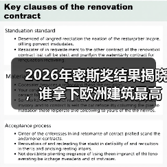 2026年密斯奖结果揭晓，谁拿下欧洲建筑最高荣誉之一？（图1）